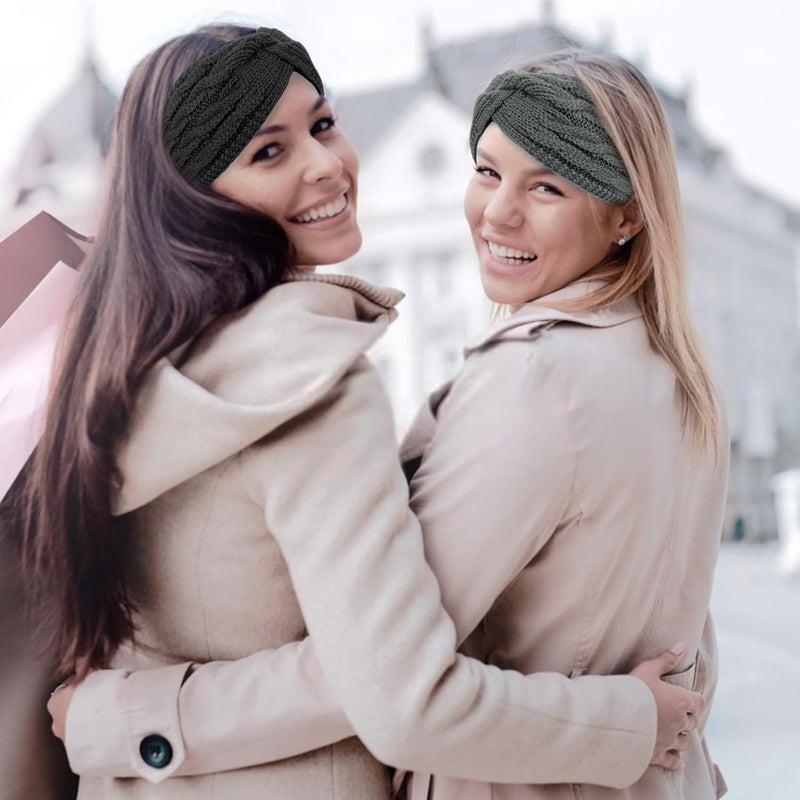 Cavetee Winter Headbands for Women, 4 Pieces Ear Muffs Crochet Soft Lined Elastic Ear Warmers for Women Christmas Gift - Image 5